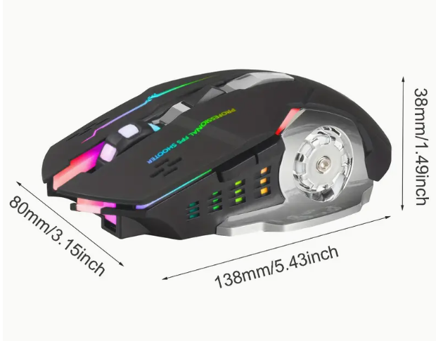 MOUSE GAMER INALAMBRICO DOBLE FRECUENCIA DPI AJUSTABLE