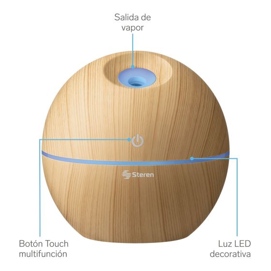 HUMIDIFICADOR DIFUSOR AROMA - ESFERA MADERA