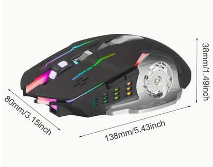 MOUSE GAMER INALAMBRICO DOBLE FRECUENCIA DPI AJUSTABLE