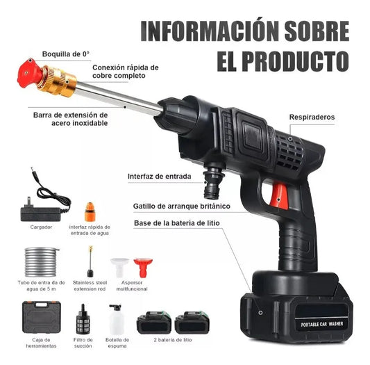 HIDROLAVADORA PORTATIL 2BATERIAS CHORRO GRADUABLE