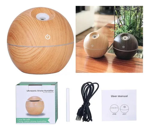 HUMIDIFICADOR DIFUSOR AROMA - ESFERA MADERA